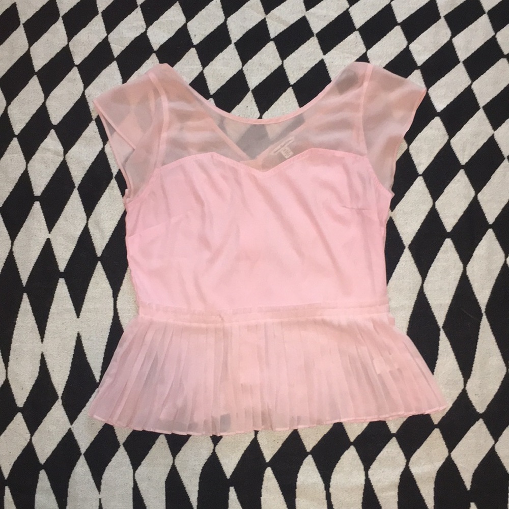 American Eagle: Sheer Baby Pink Top